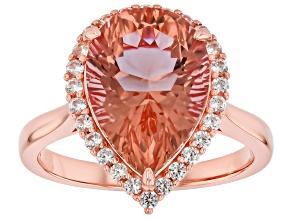 Color Change Zandrite(R) With White Zircon 18k Rose Gold Over Sterling Silver Ring 5.58ctw