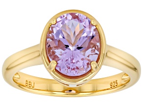 Blue Color Change Zandrite(R) 18k Yellow Gold Over Sterling Silver Solitaire Ring 2.13ct