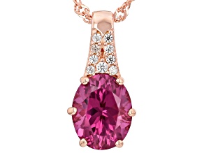 Cranberry Zandrite(R) 18k Rose Gold Over Sterling Silver Pendant With Chain 2.81ctw