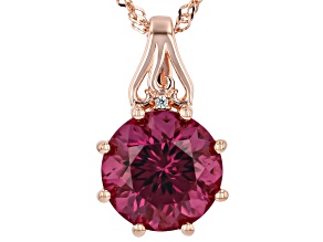 Cranberry Zandrite(R) 18k Rose Gold Over Sterling Silver Pendant With Chain 7.42ctw