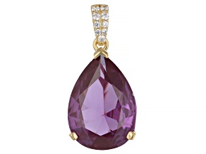 Color Change Lab Created Sapphire 18k Yellow Gold Over Silver Pendant 11.33ctw
