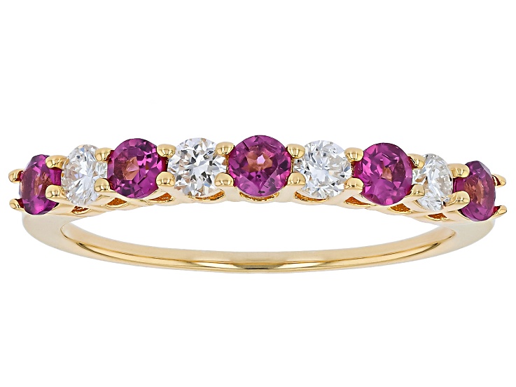 Grape Color Garnet 18k Yellow Gold Over Sterling Silver Band Ring 0.60ctw