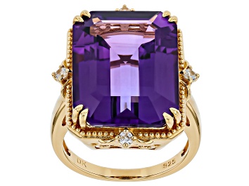 Picture of Canela Amethyst 18k Yellow Gold Over Sterling Silver Ring 18.80ctw