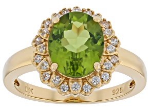 Green Peridot 18K Yellow Gold Over Sterling Silver Ring 2.67ctw