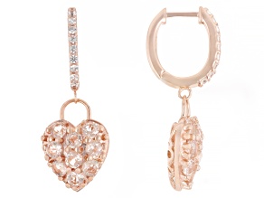 Morganite With White Zircon 14k Rose Gold Over Sterling Silver Earrings 2.39ctw