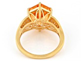 Mandarin Orange Topaz with White Topaz 18K Yellow Gold Over Sterling Silver Ring 5.47ctw