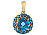 London Blue Topaz 18K Yellow Gold Over Sterling Silver Pendant 2.48ctw