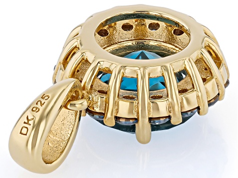 London Blue Topaz 18K Yellow Gold Over Sterling Silver Pendant 2.48ctw