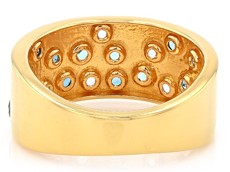 Multi Topaz 18K Yellow Gold Over Silver Ring 0.86ctw