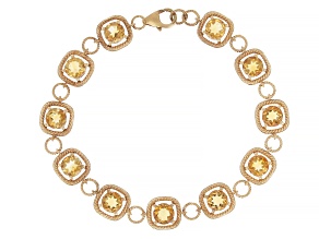 Yellow Citrine 18K Yellow Gold Over Sterling Silver Bracelet 7.00ctw