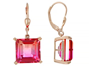 Sunset Quartz Doublet 18K Rose Gold Over Sterling Silver Earrings 17.00ctw
