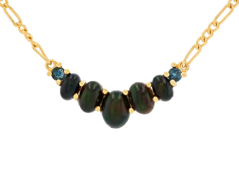 Ethiopian Opal 18K Yellow Gold Over Sterling Silver Necklace 2.21ctw