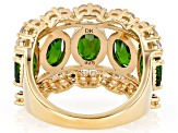 Chrome Diopside With White Zircon 18k Yellow Gold Over Sterling Silver Ring 4.76ctw