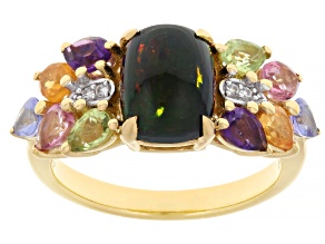Ethiopian Opal 18K Yellow Gold Over Sterling Silver Ring 2.60ctw