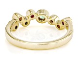 Multi Garnet 18k Yellow Gold Over Sterling Silver Ring 0.43ctw