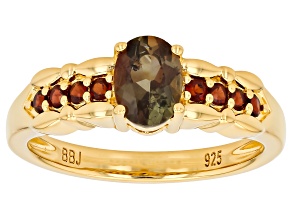 Brown Andalusite 18K Yellow Gold Over Sterling Silver Ring 1.32ctw
