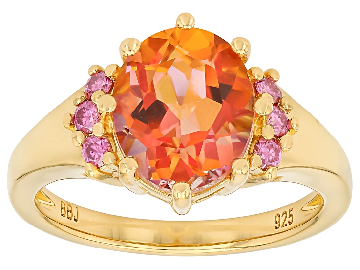 Azotic Ecstasy Topaz 18K Yellow Gold Over Sterling Silver Ring
