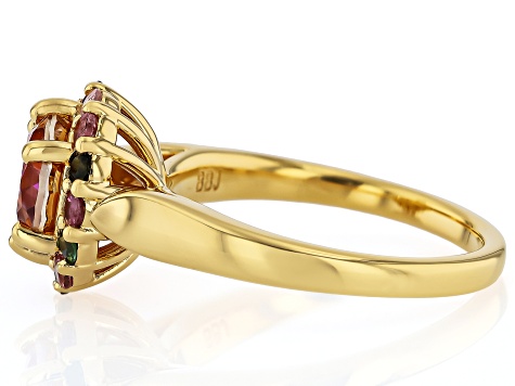 Azotic Ecstasy Topaz 18K Yellow Gold Over Sterling Silver Ring