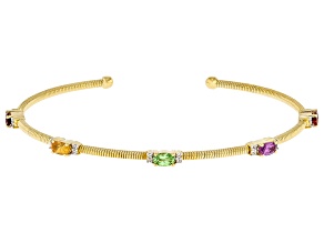 Multi Garnet 18k Yellow Gold Over Sterling Silver Bracelet 1.36ctw