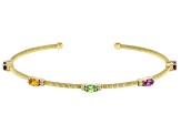 Multi Garnet 18k Yellow Gold Over Sterling Silver Bracelet 1.36ctw