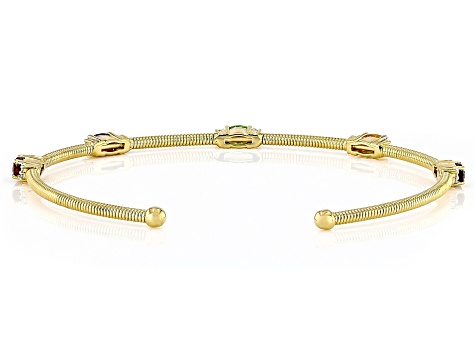 Multi Garnet 18k Yellow Gold Over Sterling Silver Bracelet 1.36ctw