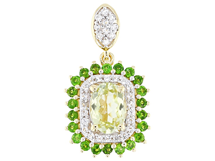 Green Sillimanite 18K Yellow Gold Over Silver Pendant with Chain 1.29ctw