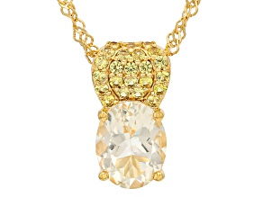 Candlelight Labradorite 18k Yellow Gold Over Silver Pendant Chain 2.37ctw