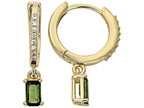 Green Tourmaline 18K Yellow Gold Over Sterling Silver Earrings 0.68ctw