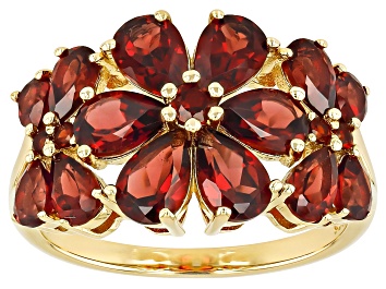 Picture of Red Garnet 18k Yellow Gold Over Sterling Silver Ring 4.49ctw