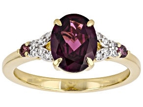 Grape Color Garnet 18K Yellow Gold Over Silver Ring 1.98ctw