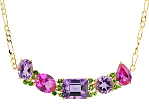 Canela Amethyst 18K Yellow Gold Over Sterling Silver Necklace 8.26ctw