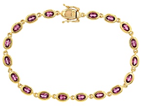 Grape Color Garnet 18K Yellow Gold Over Sterling Silver Tennis Bracelet 4.76ctw