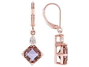 Color Change Zandrite(R) 18k Rose Gold Over Sterling Silver Earrings 4.44ctw