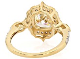 Strontium Titanate With White Zircon 18k Yellow Gold Over Sterling Silver Ring 3.37ctw