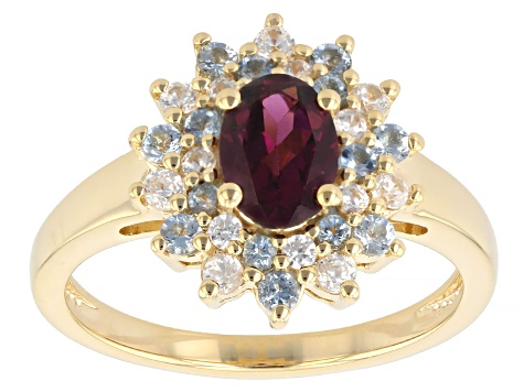 ブリリアントウェーブ Grape Color Garnet 18K Yellow Gold Over Sterling Silver Two-Tone