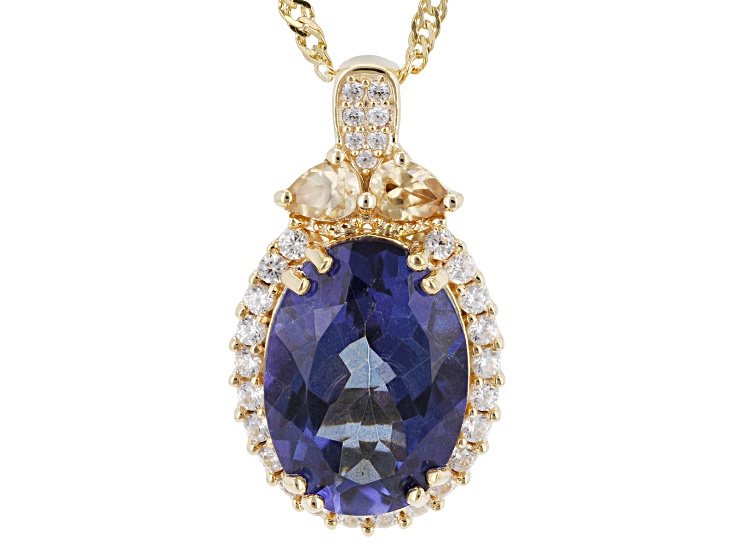 ピアス No.4444 Butterfly Blue Topaz with Zircon 18K Yellow Gold Over Sterling