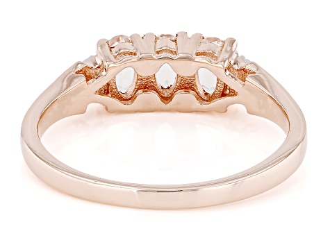 Peach Morganite With White Diamond 18k Rose Gold Over