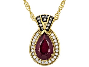 Red Mahaleo(R) Ruby 18K Yellow Gold Over Sterling Silver Pendant with Chain 1.81ctw