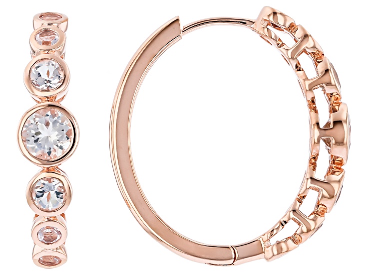 White Goshenite 18K Rose Gold Over Sterling Silver Earrings 1.62ctw