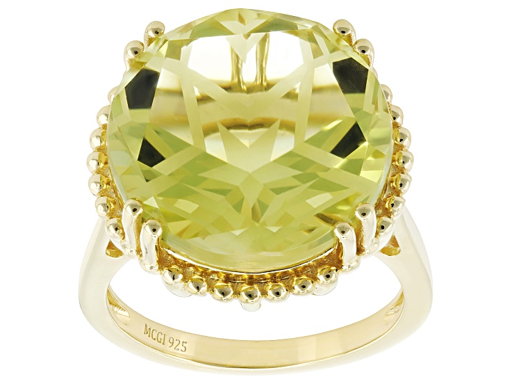Texas Star Cut Yellow Lemon Quartz 18K Yellow Gold Over Sterling
