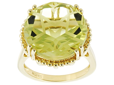 ピュアルネッサンス リスティー Texas Star Cut Yellow Lemon Quartz 18K Yellow Gold Over Sterling