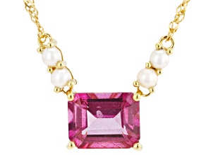 Pink Topaz 18K Yellow Gold Over Sterling Silver Necklace 3.57ct