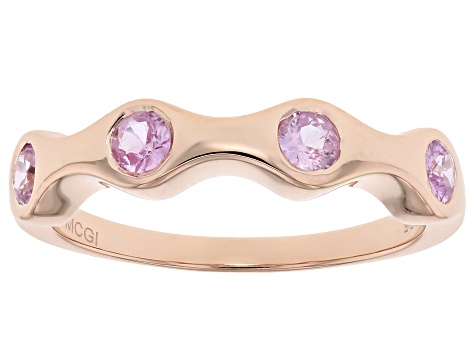 Pink Sapphire 18K Rose Gold Over Sterling Silver Ring 0.47ctw