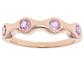 Pink Sapphire 18K Rose Gold Over Sterling Silver Ring 0.47ctw