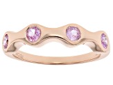 Pink Sapphire 18K Rose Gold Over Sterling Silver Ring 0.47ctw