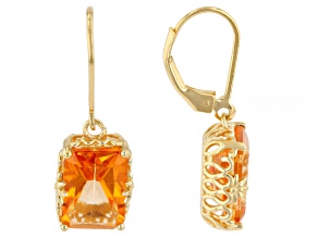 Mandarin Orange Topaz 18K Yellow Gold Over Sterling Silver Earrings 8.10ctw