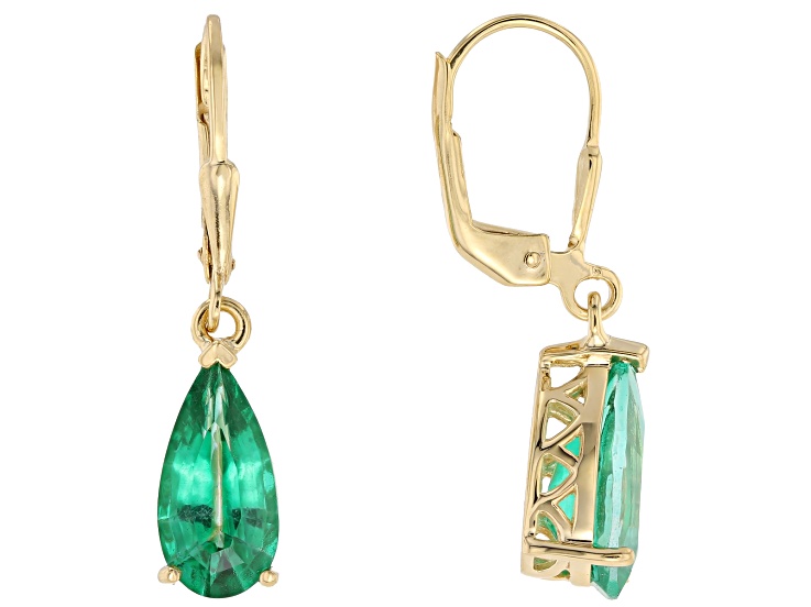 Emerald Glow Topaz 18K Yellow Gold Over Sterling Silver Earrings 5.40ctw