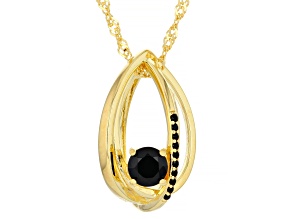 Black Spinel 18k Yellow Gold Over Sterling Silver Pendant With Chain 0.52ctw