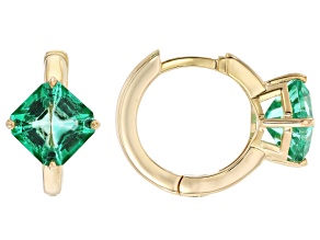 Emerald Glow Topaz 18K Yellow Gold Over Sterling Silver Hoop Earrings 3.96ctw