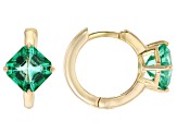 Emerald Glow Topaz 18K Yellow Gold Over Sterling Silver Hoop Earrings 3.96ctw